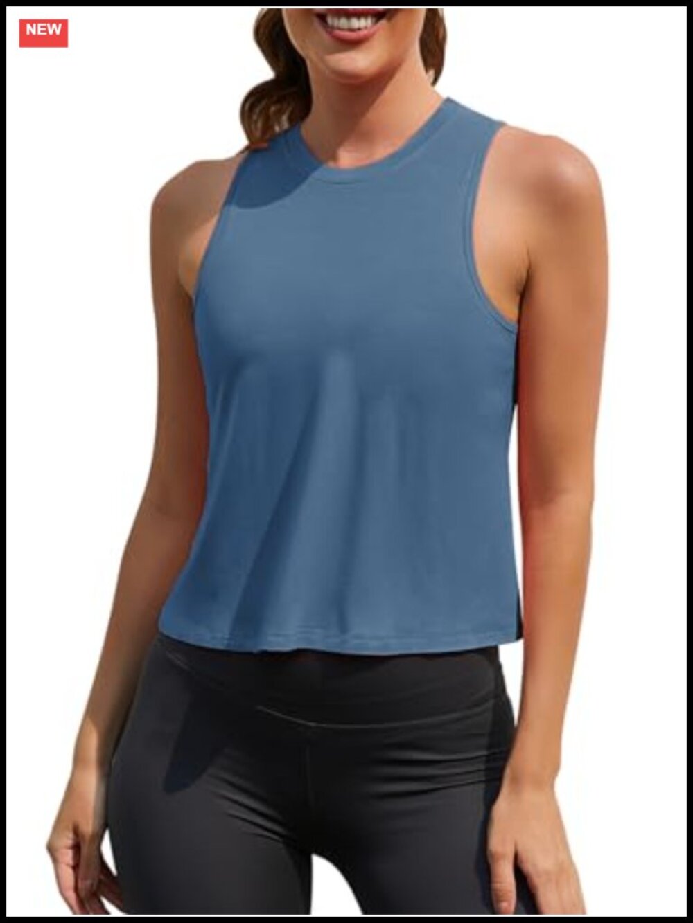 Women's Crop Tank Tops 3 Pack Sleeveless Workout Flowy Muscle Shirts